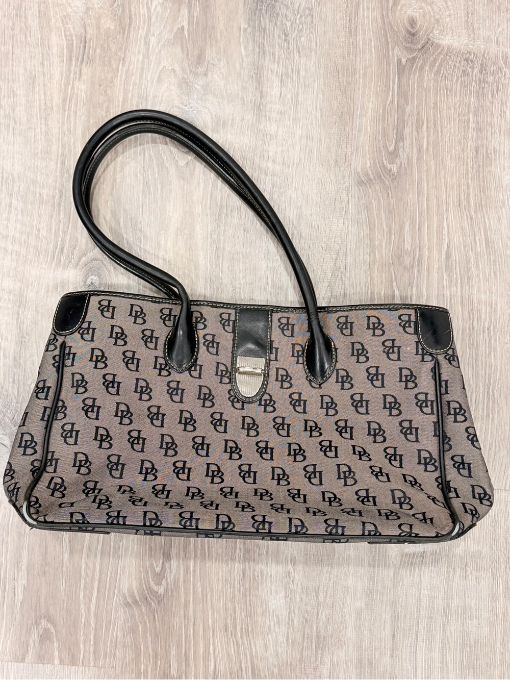 Vintage Dooney & Bourke Monogram Shoulder Tote Y2K Bag